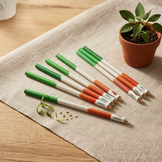Plantable Tri-Colour Seed Pencil | Eco-Friendly Recycled Paper Pencil with Seeds
