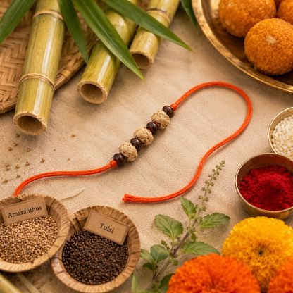 Plantable Seed Rakhi | Eco-Friendly Bamboo Rakhi with Seeds | Handmade by Tribal Women | Grow a Plant After Raksha Bandhan