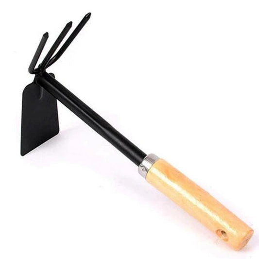 Double Hoe with Wooden Handle
